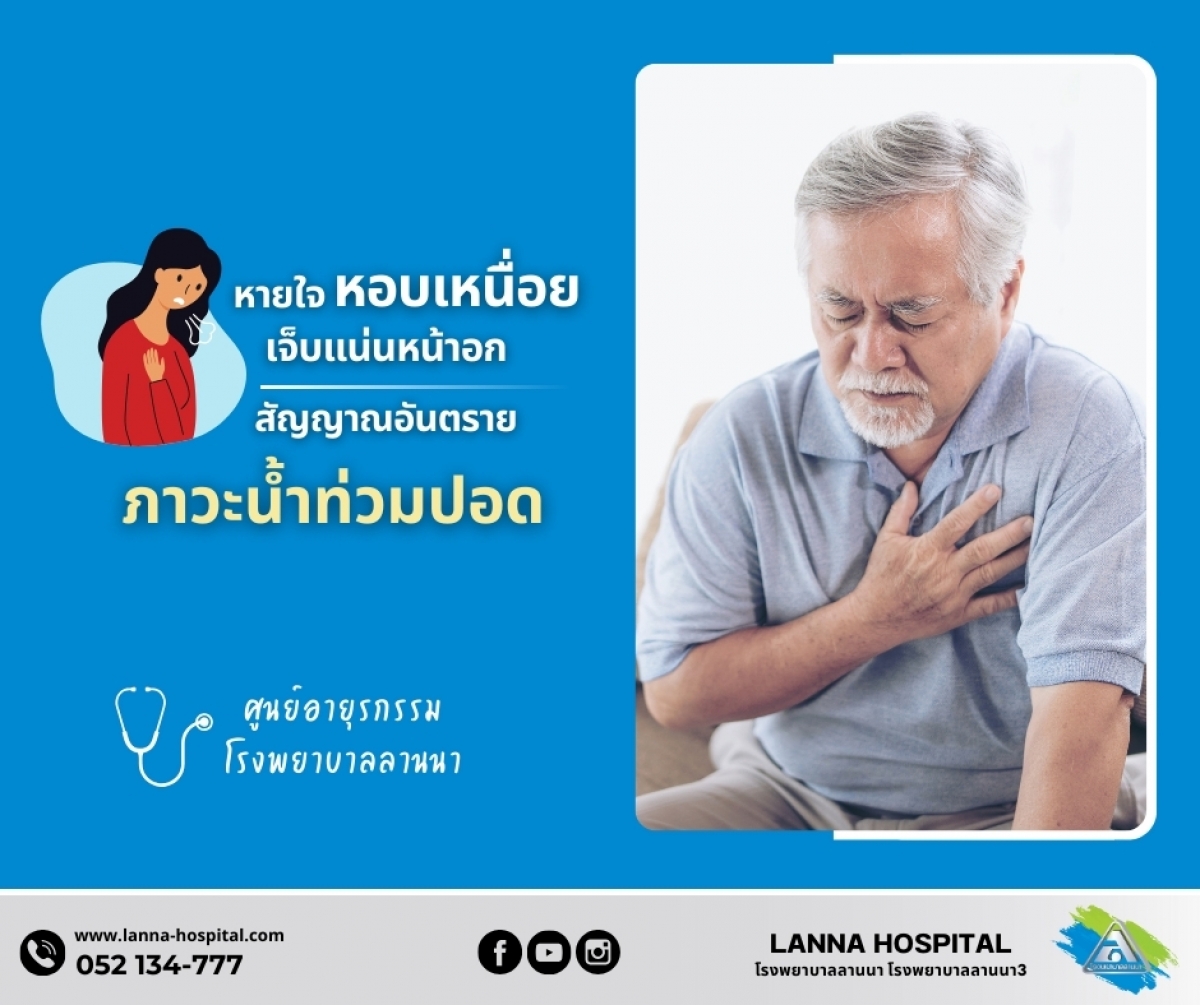 หายใจหอบเหนื่อย เจ็บแน่นหน้าอก  สัญญาณอันตราย ภาวะน้ำท่วมปอด  